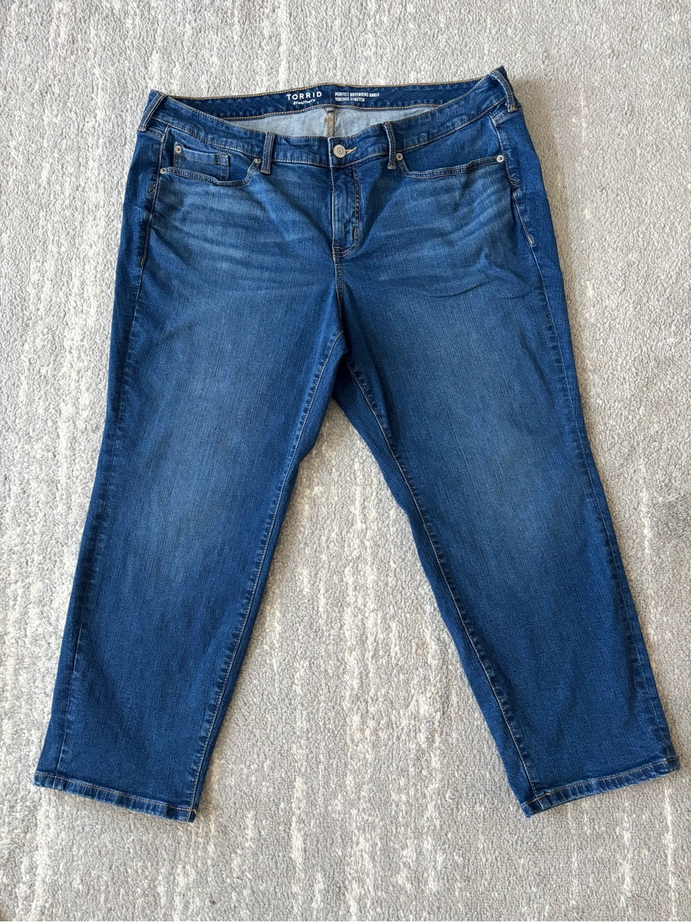 Torrid Perfect Boyfriend Ankle Plus 20W Short Stretch Women's Blue Jean Denim